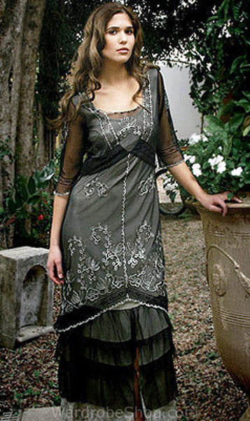 AL-2101 Titanic Tea Length Dress in Sage-Lavender - SOLD OUT