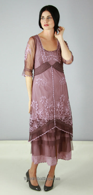 AL-2101 Titanic Tea Length Dress in Sage-Lavender - SOLD OUT