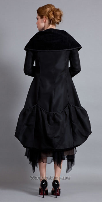 T-357 Nataya Taffeta Bubbled Black Jacket