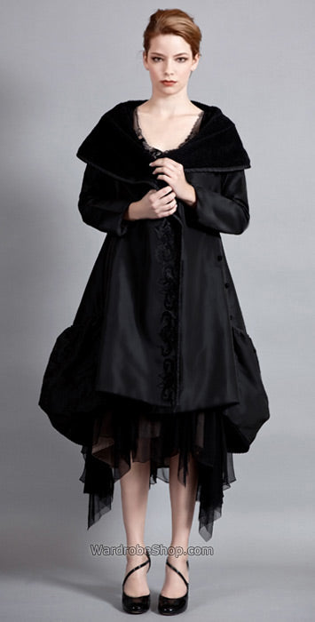 T-357 Nataya Taffeta Bubbled Black Jacket