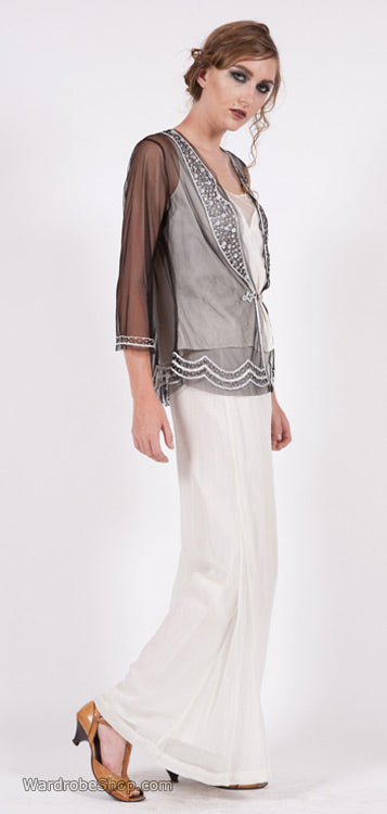 T-372 Black/Ivory Nataya Tulle Tuxedo Jacket
