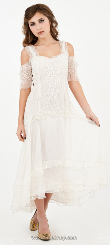 Venetian Wedding Dress in White by Nataya