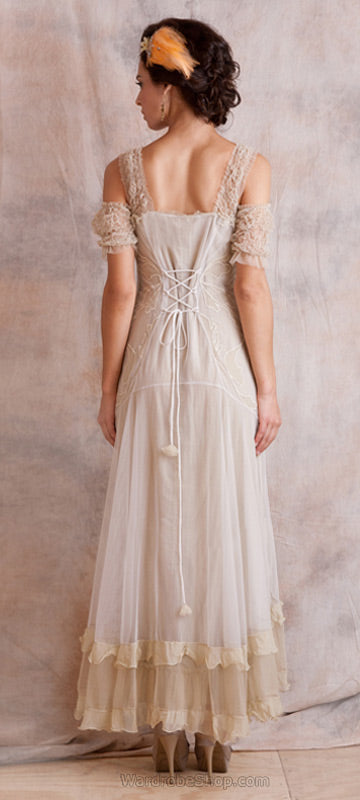 Venetian Wedding Dress in White by Nataya