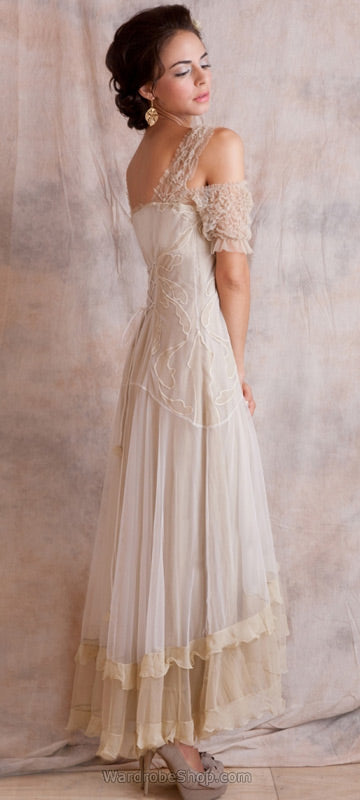 Venetian Wedding Dress in White by Nataya