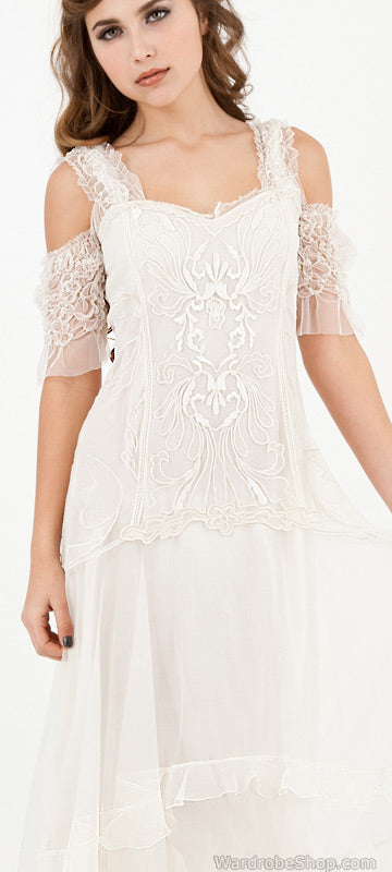 Venetian Wedding Dress in White by Nataya