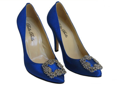 Sapphire Bridal Shoes in Victorian Style