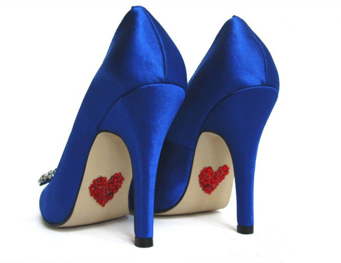 Sapphire Bridal Shoes in Victorian Style