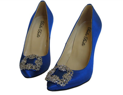 Sapphire Bridal Shoes in Victorian Style