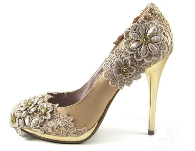 Cream Lace Wedding heels