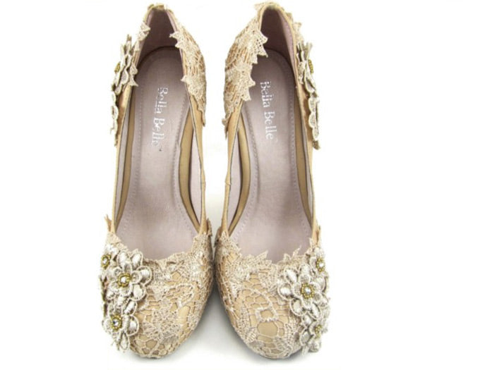 Cream Lace Wedding heels