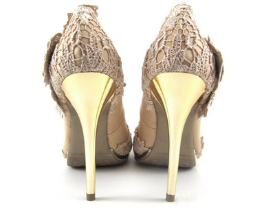 Cream Lace Wedding heels