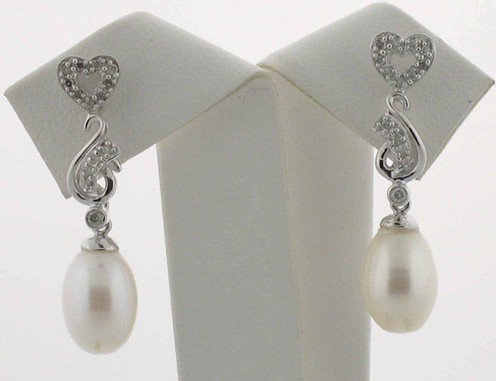 Pearl and White Gold Bridal Earrings