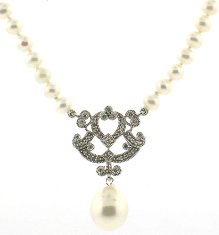 Vintage Style Bridal Pearl Necklace - SOLD OUT