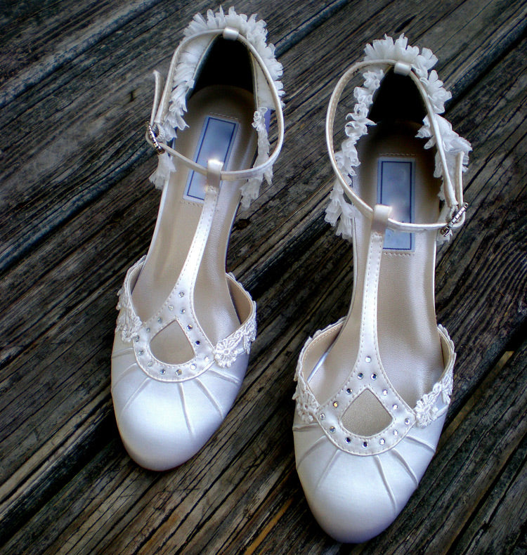 Flapper style wedding shoes, Model "Ava"