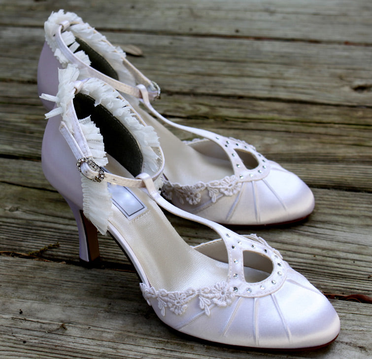 Flapper style wedding shoes, Model "Ava"