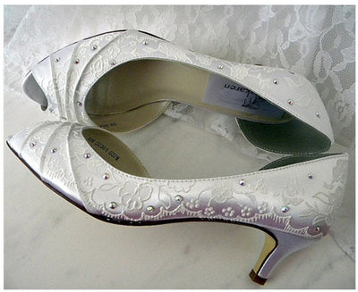 Wedding hand Painted shoes in Ivory, Model "Abbey" - SOLD OUT