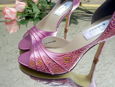 Peacock style flapper wedding shoes, model "Deborah"
