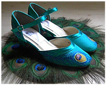 Flapper style wedding shoes in Tuquoise, Model "Ginger" - SOLD OUT
