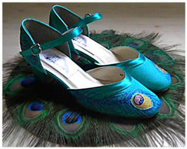 Flapper style wedding shoes in Tuquoise, Model "Ginger"