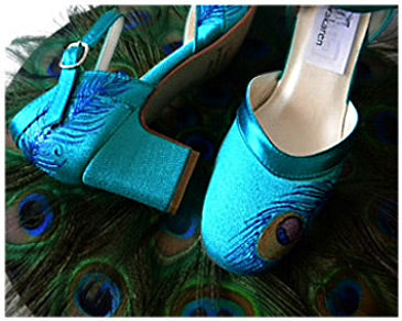 Flapper style wedding shoes in Tuquoise, Model "Ginger"