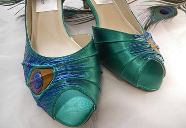 Vintage inspired wedding shoes in Emarald green, Model "Marcela" - SOLD OUT