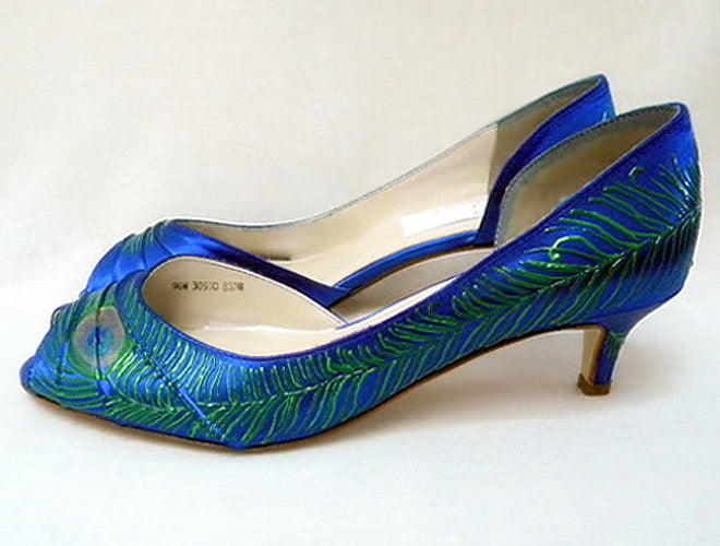 Flapper style wedding shoes in sapphire, model "Veronica"