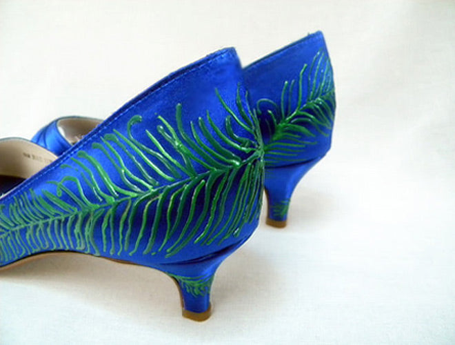 Flapper style wedding shoes in sapphire, model "Veronica"