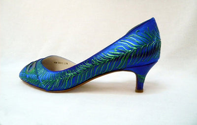 Flapper style wedding shoes in sapphire, model "Veronica"