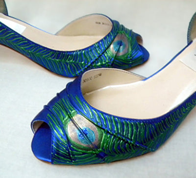 Flapper style wedding shoes in sapphire, model "Veronica"