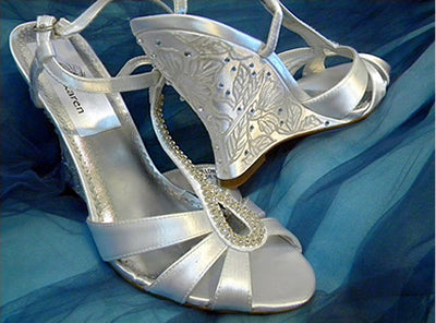 Bridal handpainted shoes in white, Model "Willow" - SOLD OUT