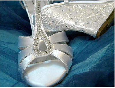Bridal handpainted shoes in white, Model "Willow" - SOLD OUT