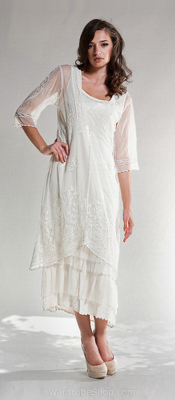AL-2101 Titanic Tea Length Dress in Sage-Lavender - SOLD OUT
