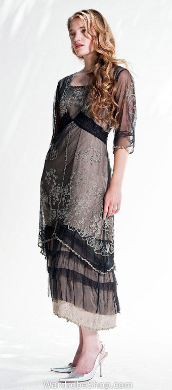 AL-2101 Titanic Tea Length Dress in Sage-Lavender - SOLD OUT