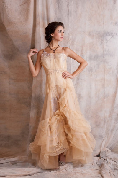 Dahlia Wedding Dress in Peach by Nataya - SOLD OUT