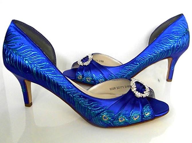 1920's style inspired peacock bridal shoes, Model "Rebekah"