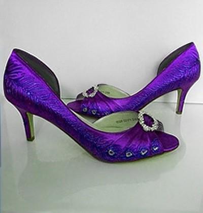 1920's style inspired peacock bridal shoes, Model "Rebekah"