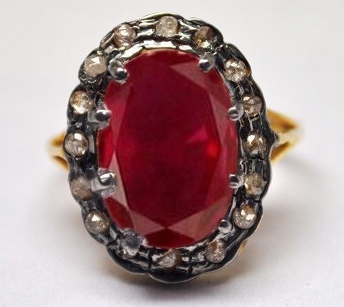 Victorian Rose Cut Diamond Ruby Ring - WSR13802 - SOLD OUT