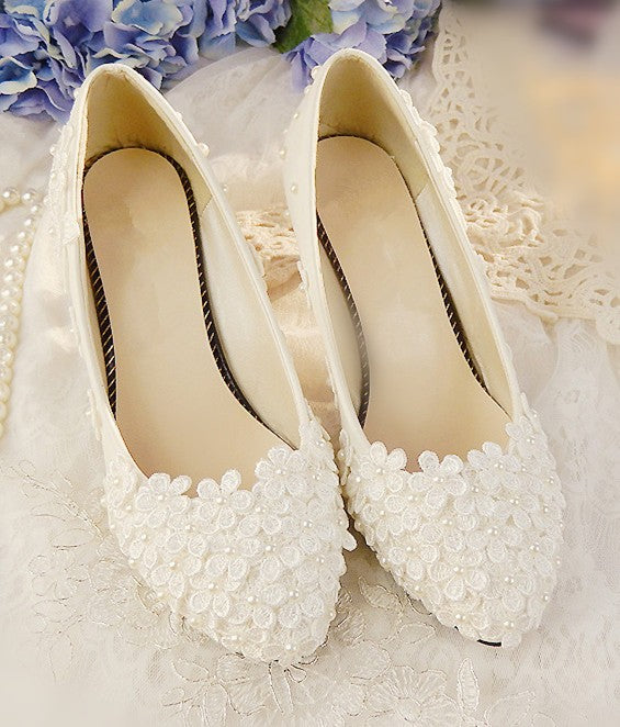 Daisy Raised Vintage Style Wedding Flats Shoes Buy Lace N Bling