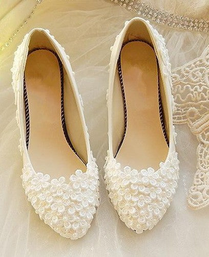 Daisy Raised Vintage Style Wedding Flats Shoes Buy Lace N Bling