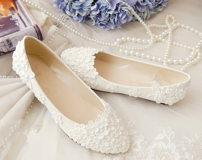 Daisy Raised Vintage Style Wedding Flats Shoes Buy Lace N Bling