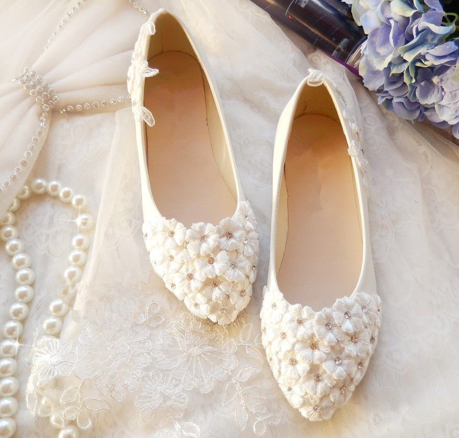 Daisy Vintage Style Wedding Flats CM_L085 Buy Lace N Bling at the WS