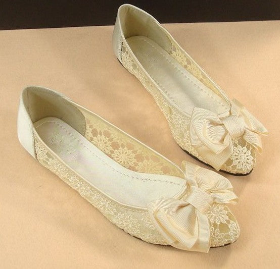 Romantic Bow Wedding Flats ZX_L045 Buy Lace N Bling at the WS