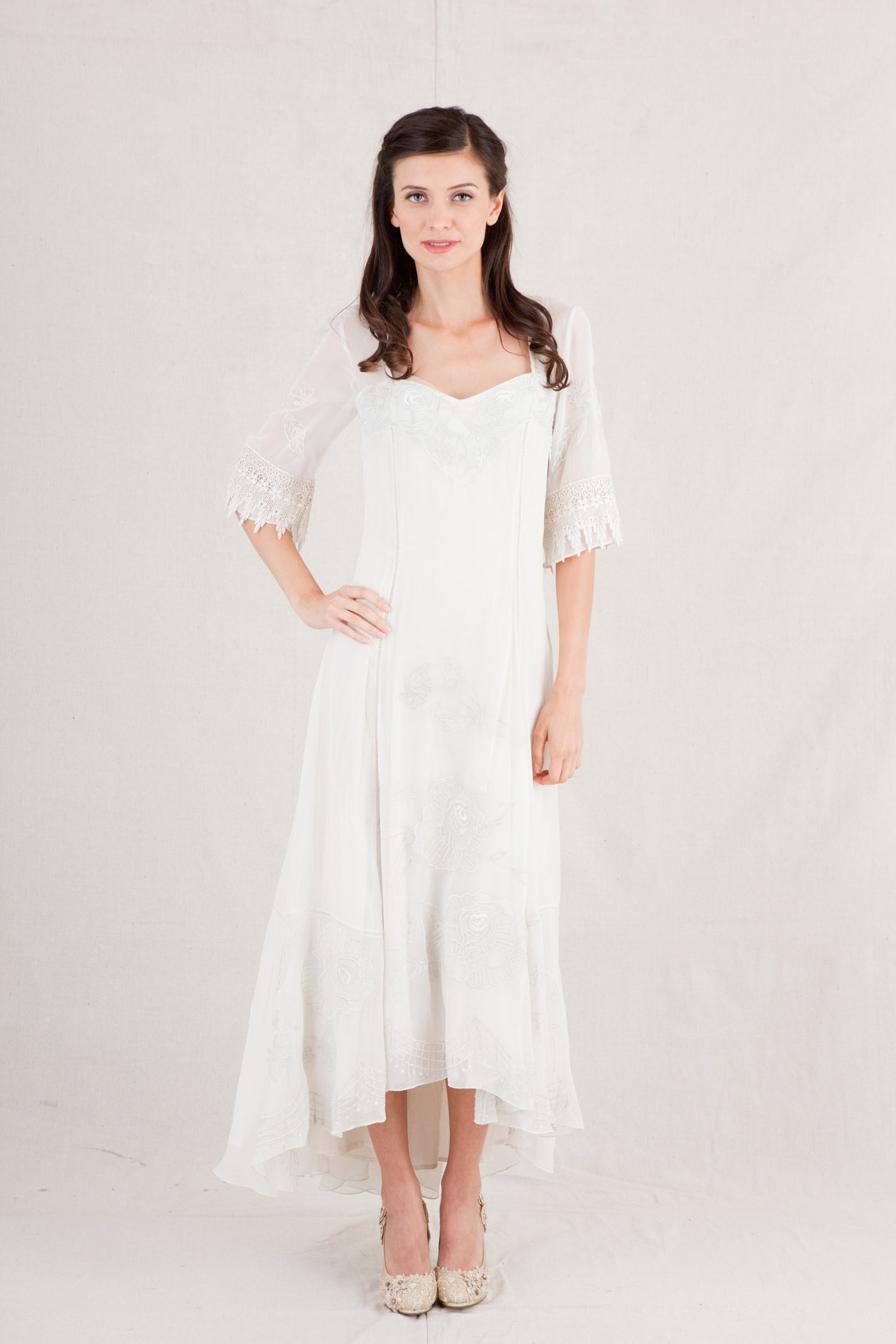 Asymmetrical Vintage Bridal Gown by Nataya 40189
