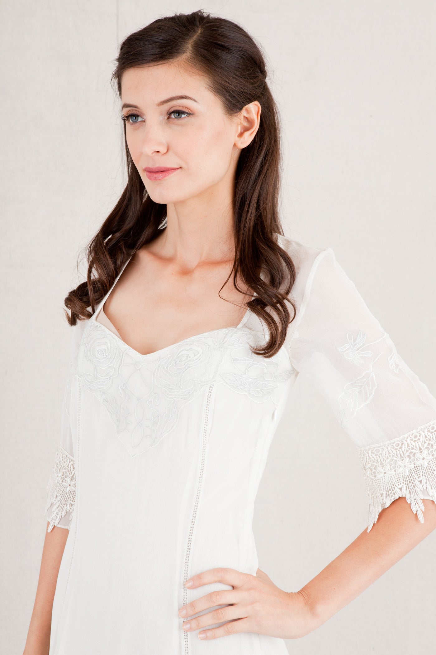 Asymmetrical Vintage Bridal Gown by Nataya 40189