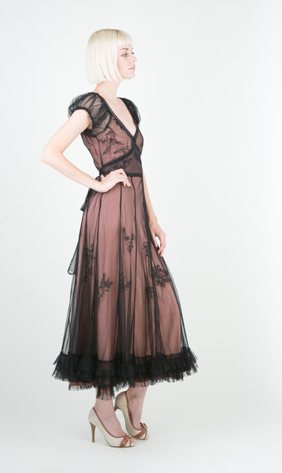 Ballerina Tea Party Dress in Black-Rose by Nataya - SOLD OUT