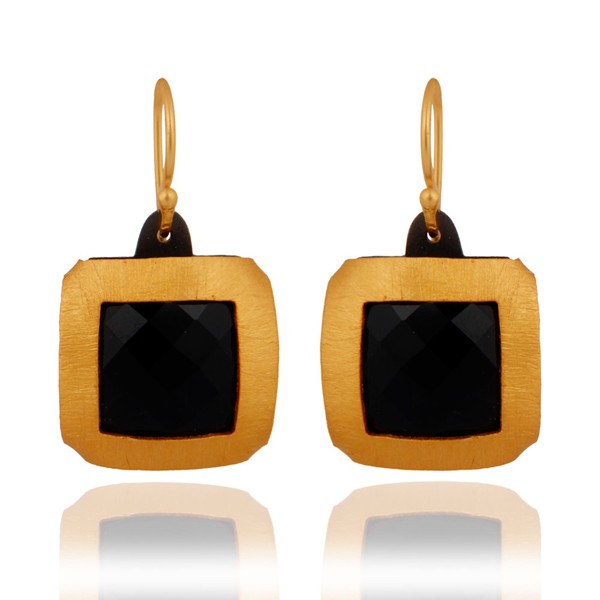 Die-Cut Onyx Vintage Drop Earrings