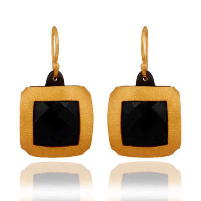 Die-Cut Onyx Vintage Drop Earrings