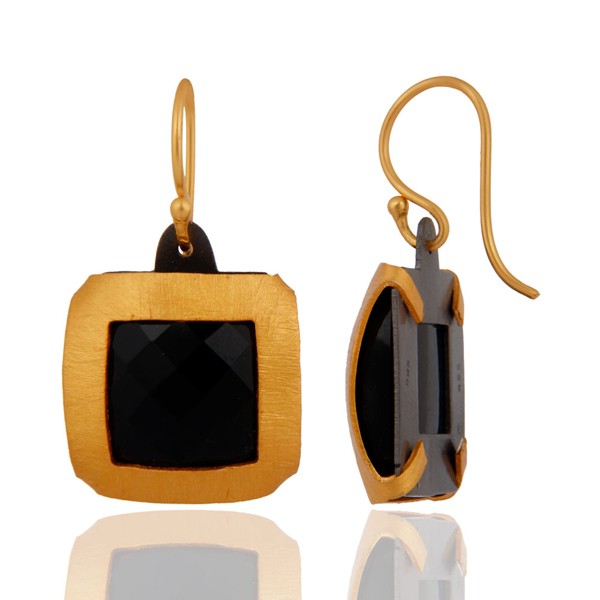 Die-Cut Onyx Vintage Drop Earrings