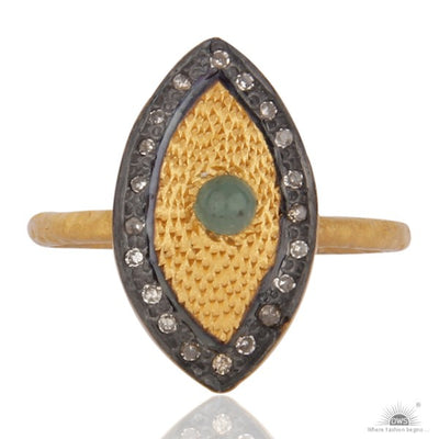Optical Emerald Vintage Diamond Band