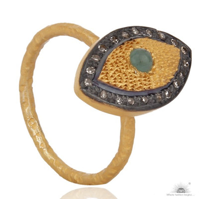 Optical Emerald Vintage Diamond Band